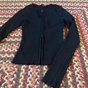 Black Double Zip Long Sleeve